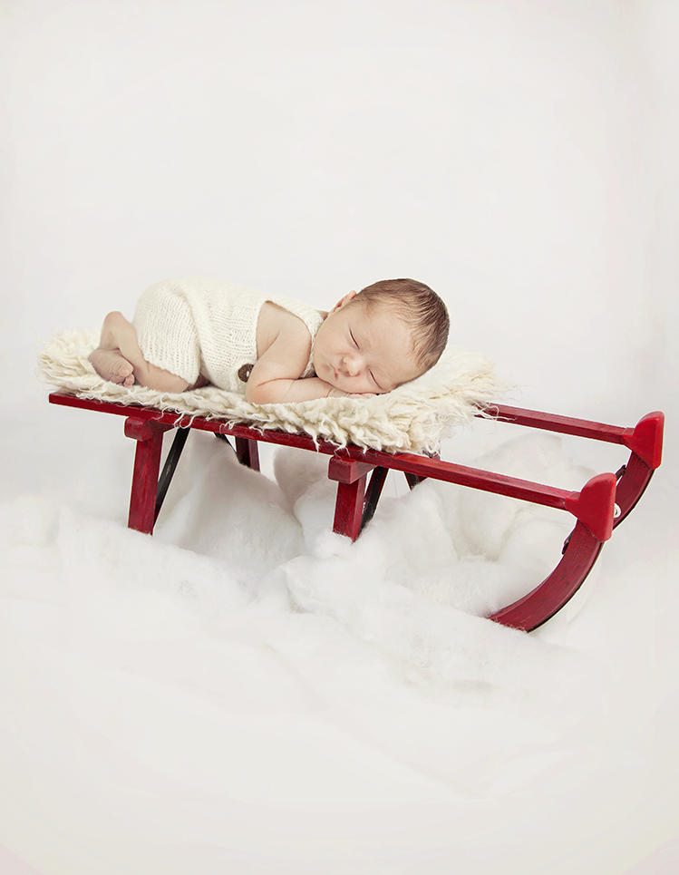 red sledge 1 with baby
