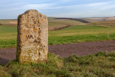 Mere Down Milestone Dated 1750, Wiltshire